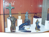 Muestra de piezas históricas en el Museo Regional de Historia en la zona centro de Aguascalientes, Ags. México